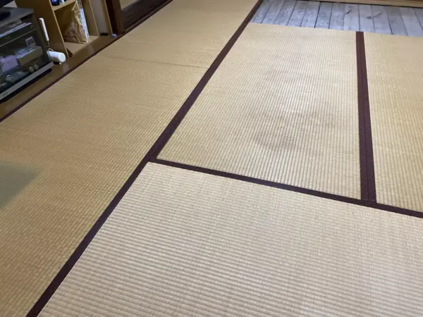 張替前のカビが生えた古畳